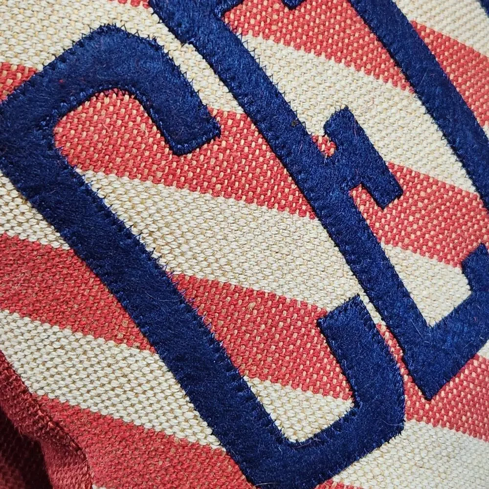 Jute Patriotic Pillows Indoor Outdoor Berlap Stars Patchwork 4th Of July America